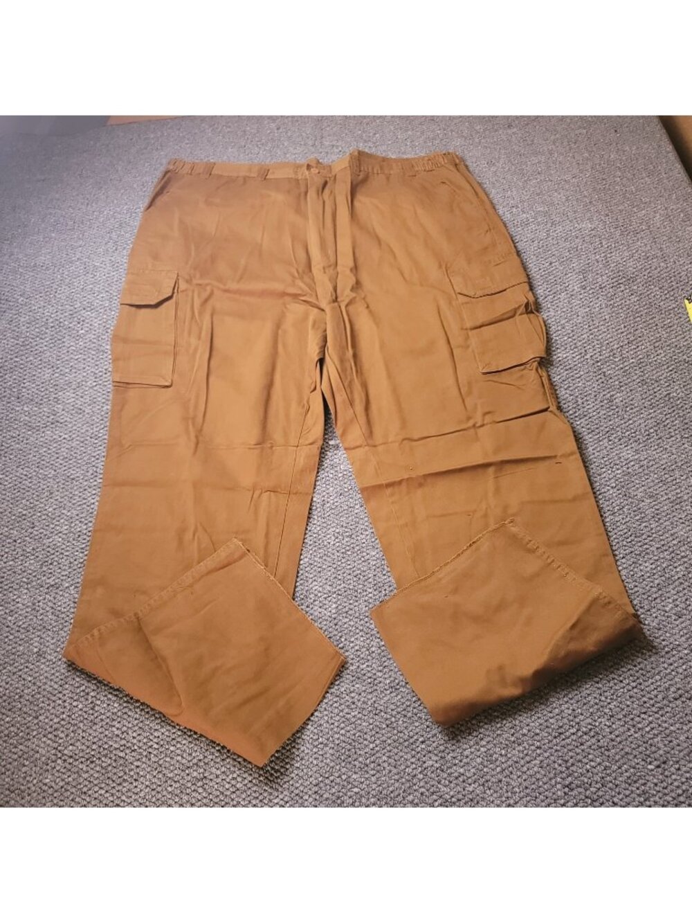 Boulder Creek Cargo Pants Mens 52 x38L Big Tall Khaki Elastic LL Chino Brown y2K